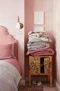 <p><strong>Soft, delicate pinks create a calm and cocooning sanctuary in the bedroom. The bedroom walls are lined with linen.</strong></p><p>• Shop the look: Narrow faux fur blanket, £39.99</p><p>This narrow blanket with a faux fur front and a cotton weave back can ideally be placed at the foot of the bed.</p><p><a class="link " href="https://go.redirectingat.com?id=127X1599956&url=https%3A%2F%2Fwww2.hm.com%2Fen_gb%2Fproductpage.0782843001.html&sref=https%3A%2F%2Fwww.housebeautiful.com%2Fuk%2Fdecorate%2Fg28752839%2Fpoppy-delevingne-home%2F" rel="nofollow noopener" target="_blank" data-ylk="slk:BUY NOW;elm:context_link;itc:0;sec:content-canvas">BUY NOW</a><br></p>