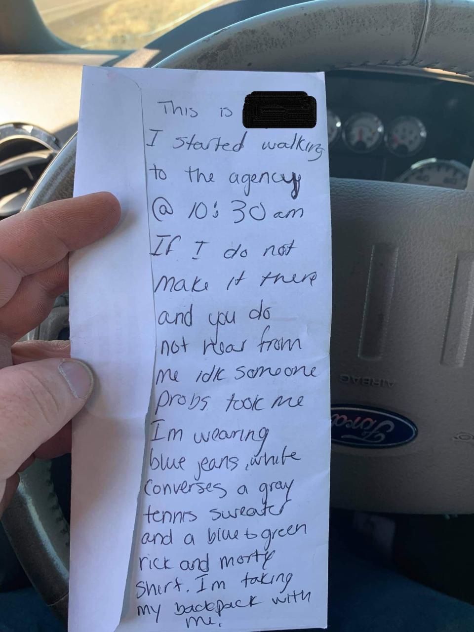 A Native woman took to social media to share how her niece, alone with the family’s broken-down car on a desolate Montana highway, left a scribbled note on the dash — just in case she went missing.