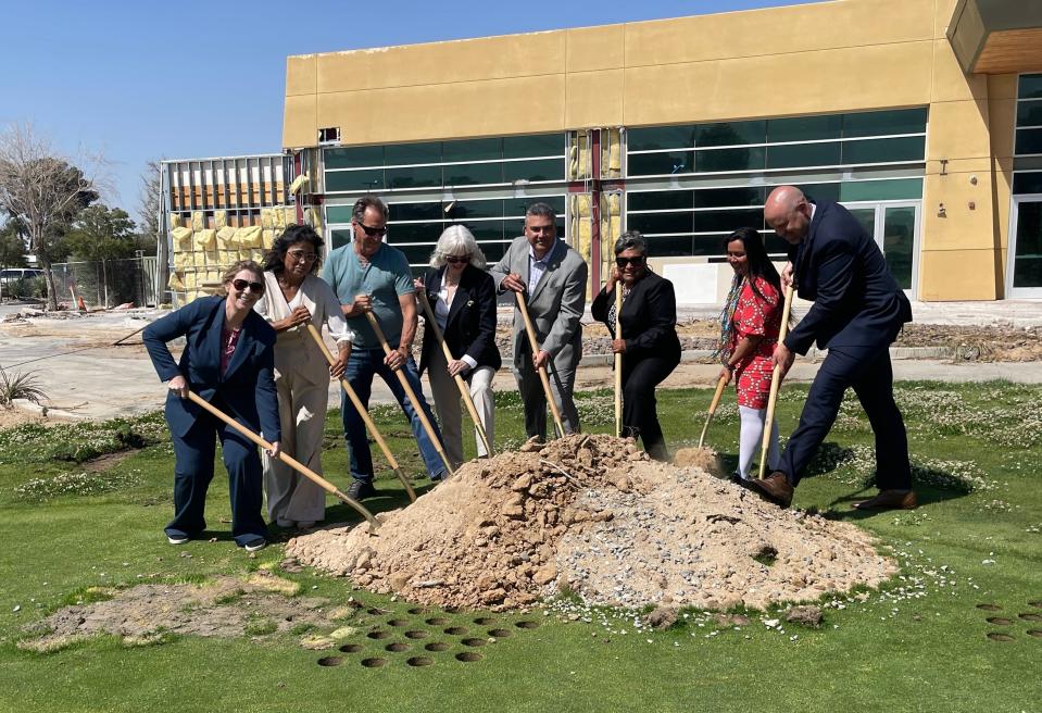 Victorville city leaders hosted a groundbreaking ceremony on Wednesday, May 22, 2024, for the new library that will be located in the clubhouse of the Green Tree Golf Course.