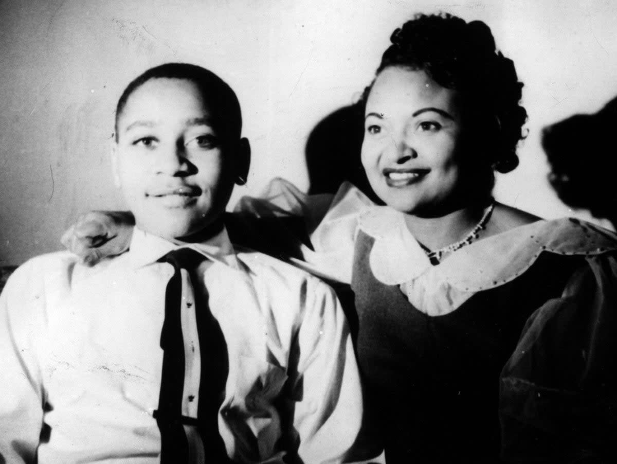 Emmett Louis Till, 14, with his mother, Mamie Till-Mobley, at home in Chicago. (Chicago Tribune/TNS/Alamy)