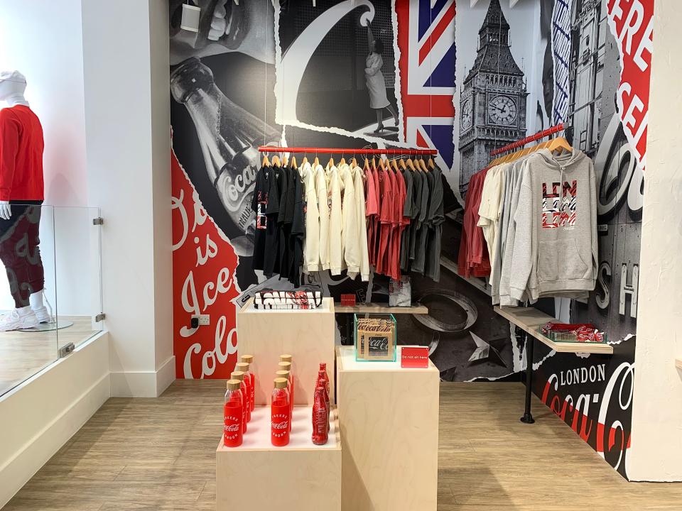 Inside the Coca-Cola store in Covent Garden, London.