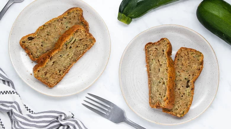 Sliced zucchini bread