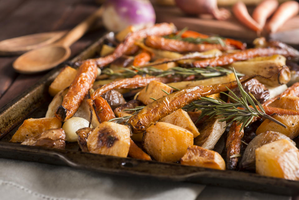 Roasted Root Vegetables: Carrot, Turnip, Rutabaga, Parsnip, Shallot. (Getty Images)