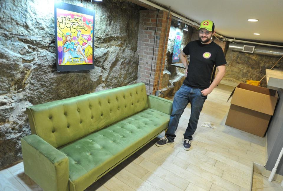 Sour Not Sorry Brewing owner Colin Crociati in his new Plymouth brewery and taproom at 8A Court St. in downtown Plymouth.