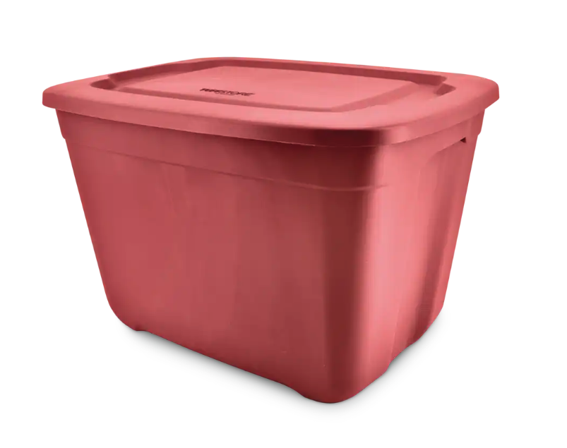 Type A Restore Stackable Storage Box with Lid, 68-L. Image via Canadian Tire.