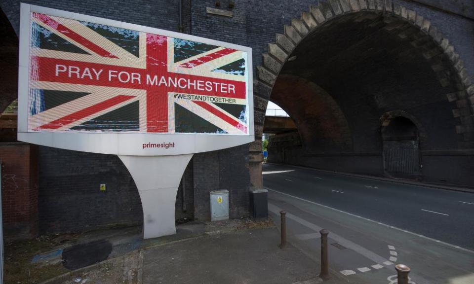 Message on billboard in Manchester