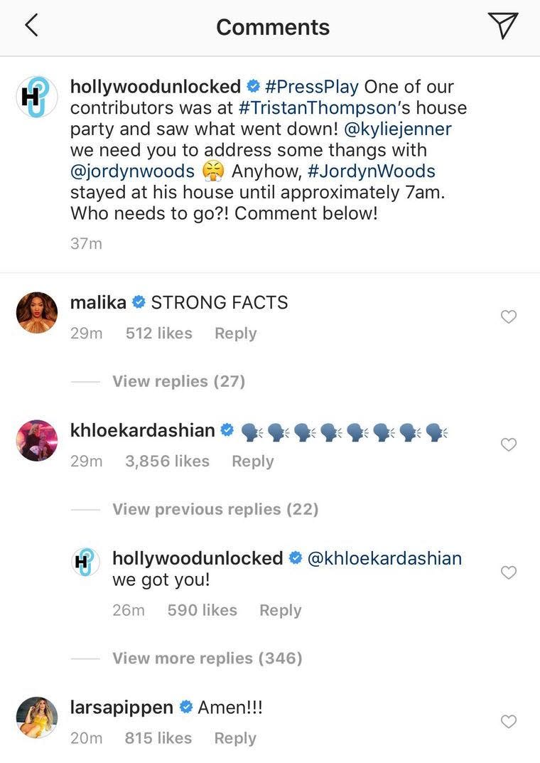 khloe confirms tristan cheating