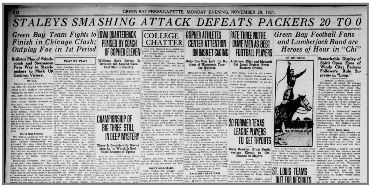 FRONT PAGE 10 green bay press-gazette packers section