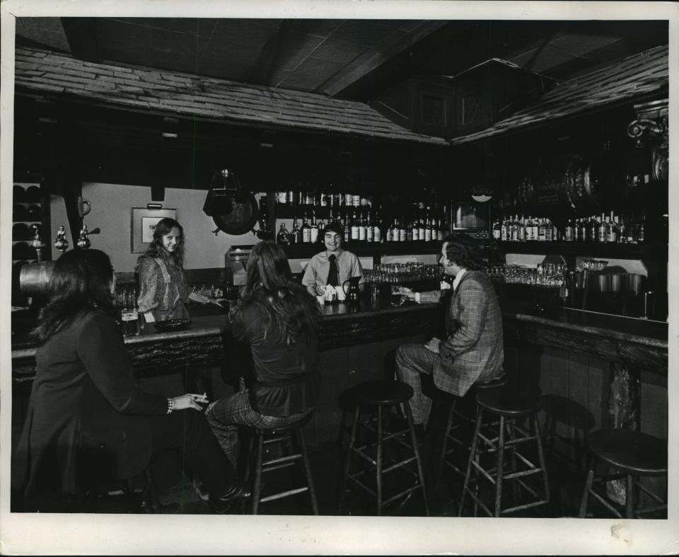 Patrons hang out in John Hawks Pub, 607 N. Broadway, in 1974. The downtown bar and restaurant opened on Broadway in 1972, and moved to first-floor space in the then-new 100 East office tower on Wisconsin Avenue in 1990, becoming one of the first restaurants on the downtown RiverWalk. It closed in 2016.