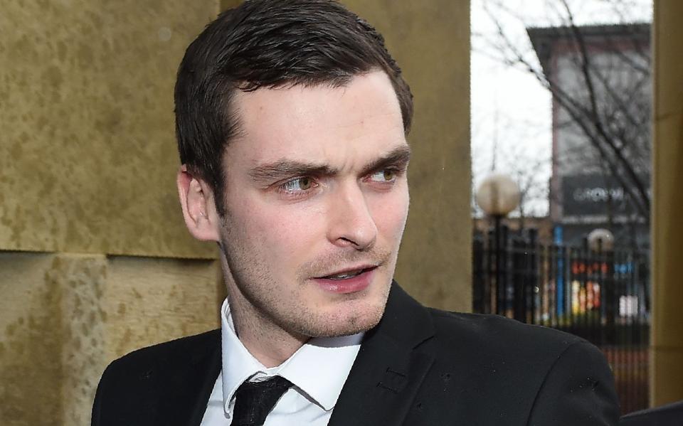 Adam Johnson outside Bradford Crown Court in 2016 - AFP