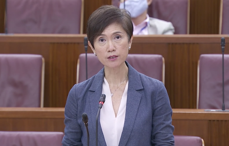 Manpower Minister Josephine Teo at Parliament on 4 May, 2020. (PHOTO: Parliament screencap)