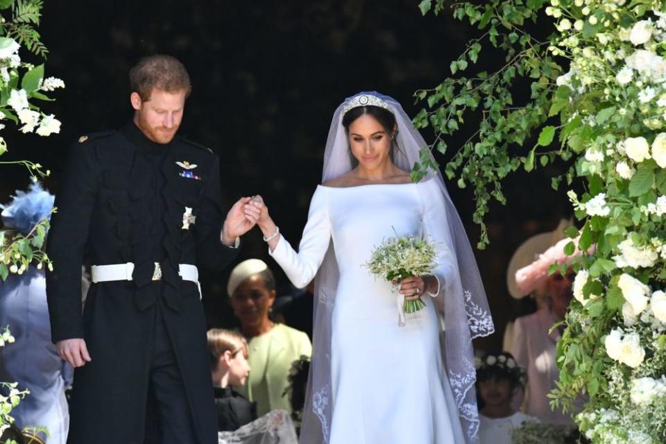 Prince Harry and Meghan Markle on their wedding day