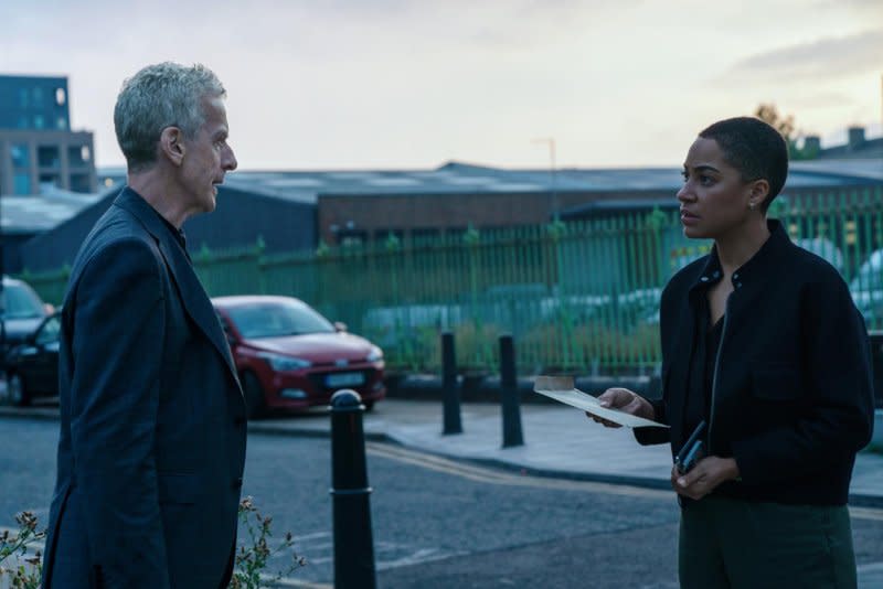 Peter Capaldi (L) and Cush Jumbo star in the new series "Criminal Record." Photo courtesy of Apple TV+