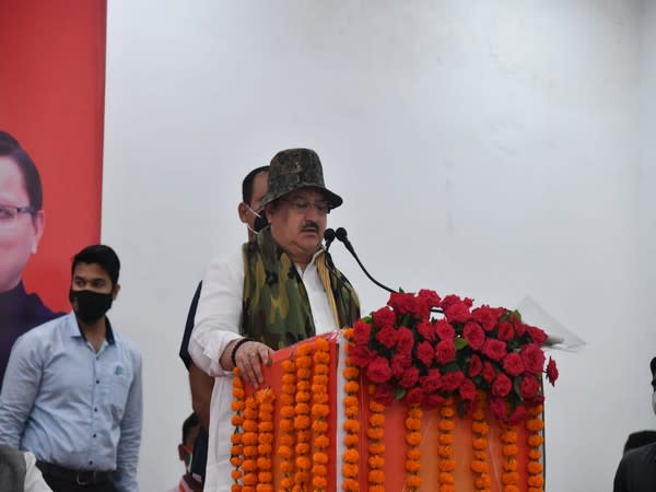 BJP National President JP Nadda while addressing at the Sainik Samman programme (Photo/ANI)