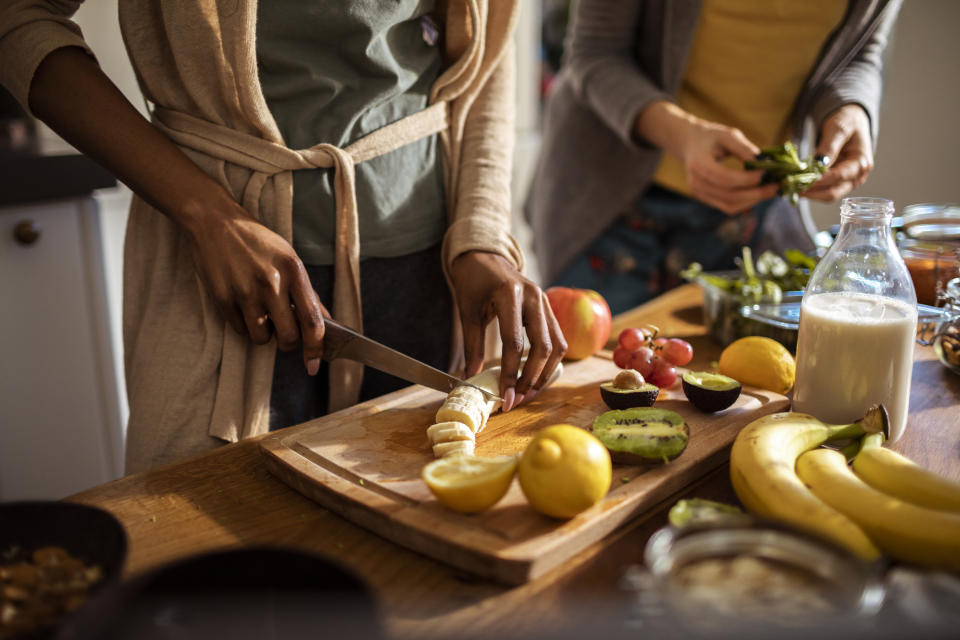 Women making a vegetarian meal