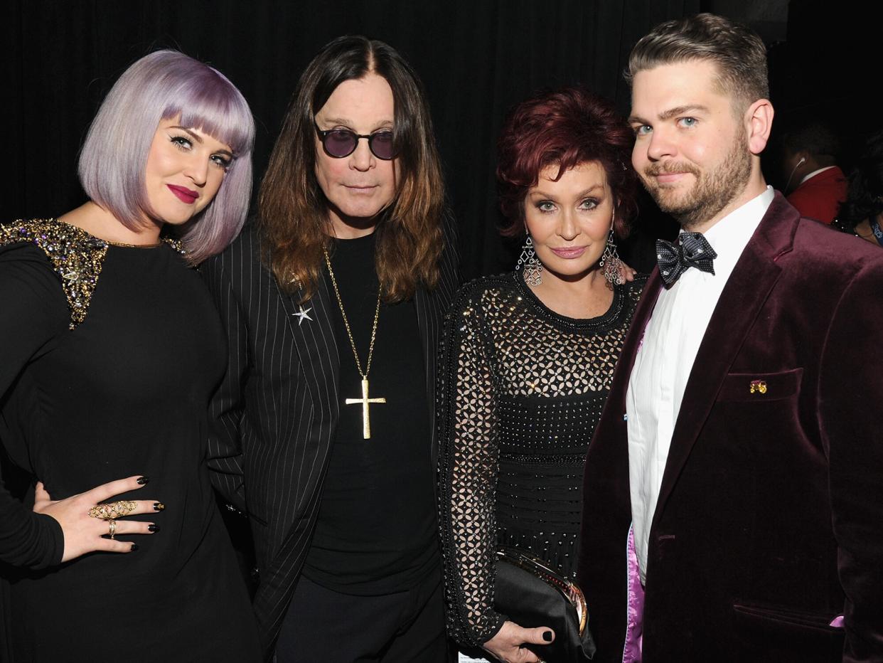 Kelly Osbourne, Ozzy Osbourne, Sharon Osbourne and Jack Osbourne attend the 56th GRAMMY Awards at Staples Center on January 26, 2014 in Los Angeles, California