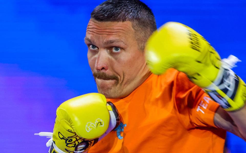 Oleksandr Usyk at an open workout