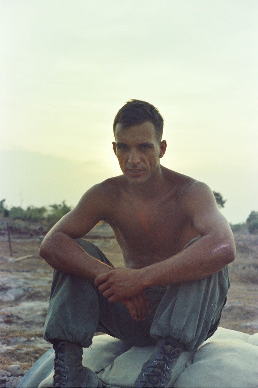 Jimmy Mosconis is pictured on base in Vietnam in the summer of 1969.