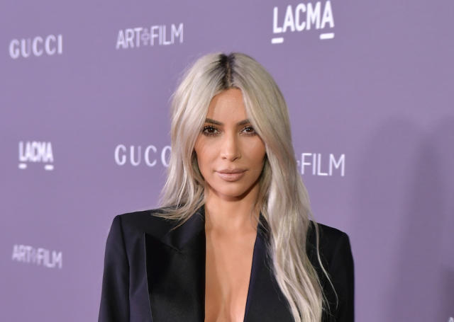 Kim Kardashian West Tops Off a Transparent Bra with a Blazer