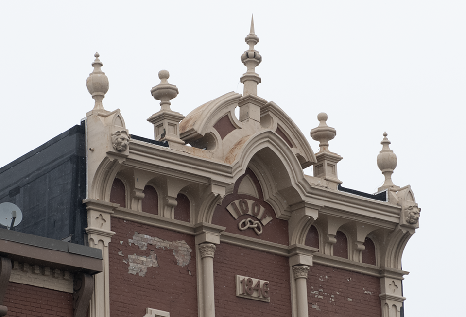 Phoenix Building trim detail, Main st. Ravenna.