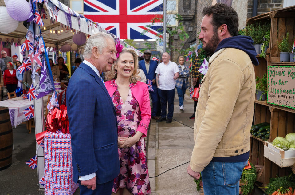 The residents of Albert Square will get a shock when the royal couple grace the Jubilee street party (BBC/PA)