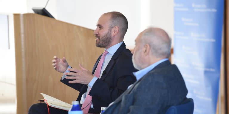 Martín Guzmán y Joseph Stiglitz en la Universidad de Columbia