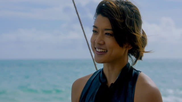 Kono Kalakaua, <strong>Grace Park</strong>'s gorgeous, rough-and-tumble character on the CBS drama <em>Hawaii Five-0</em>, is already a super athlete, and in a new story arc starting Friday, a solo catamaran trip around the Hawaiian Islands turns into a nightmare that forces her to fight for her life. Park, who performed most of the high-water athletics in the episodes herself, is no stranger to physical feats. Before her five years as Officer Kalakaua, she did double duty as Sharon 'Boomer" Valerii and Sharon "Athena" Agathon on Syfy's <em>Battlestar Galactica</em>, which often involved stunt work. ETonline talked to Park about how she adjusted to big fame on a small island, her surprising training routine, and whether the series might have had a supernatural curse on it before it even started shooting. <strong> NEWS: 'Hawaii Five-0' hits 100 -- Celebrate With the Cast! </strong> <strong>ETonline: The original <em>Hawaii Five-0</em> aired on CBS from 1968 to 1980, and your character back then was male. Did you know anything about the show when you took this job? </strong> <strong>Grace Park:</strong> Very little. We did a little bit of research, but I couldn't find much, so it was more like what people told me. The biggest surprise was finding out what <em>Hawaii Five-0</em> meant to Hawaii, to the people of Hawaii. I had no idea what I was in store for. It was a major life change. <strong>Because people recognized you?</strong> I love people being excited, but it was the way people were coming up to me. Hawaiian people are very proud of all things Hawaii. It can get very, very personal. I am very private, and I'm also from Canada. We are polite, but we're more closed, more reserved than they are here in the U.S. When you add the Aloha factor, it's even more open and friendly. I have had people follow me to restrooms. They just waited outside. I felt like such prey. Now I say, 'Well, okay, they are just super excited.' I adapted. CBS <strong>You've been on the air for five years now. What's been the best thing about the show recently?</strong> We've had the addition of a couple new actors. Their presence is really such a relief. We all breathe a little easier. It's different carrying a show with six people than it is with four people. It's like all these pieces go into this magnificent, living, moving puzzle. When it works, it's kind of magic, and when it doesn't, you realize there is no hard and set formula. <strong>What wasn't working before that?</strong> I don't know if you're aware of this, but every time a show or movie is done in Hawaii, there is a blessing by a Hawaiian priest before you start, before the first frame is taken. We did that the first season -- but we had [already] been filming on location and some things just went sideways. There were a lot of accidents. We'd try to film and the winds were insane and the rain was horizontal. I'm not strongly superstitious, but I almost wondered if someone associated with the old show put [a curse] on us. We had the blessing [later], and then it went a lot smoother. There weren't accidents. No one could piece it together. It was weird. But you learn to respect the customs. <strong> WATCH: 'Hawaii Five-O': Carol Burnett and Frankie Valli are Getting Married! </strong> <strong><em>Hawaii Five-O</em></strong> is unusual for network TV in that it has more lead actors who are non-white than white. Is it doubly hard to be an Asian female actor? There are always acting challenges for any actor. You find that with every new audition, every new role. When I started to do a lot of press, I would always get questions about what's it like to be an Asian woman in Hollywood. I would always feel a little odd when people asked me that question. What has that got to do with anything? I don't really have the typical Asian-American experience. What I mean by that is that I wasn't made very aware of my race. It's not that I'm not Asian, but I don't recognize it. It is like people keep putting a coat on me and it keeps sliding off. My parents are from [Korea] but I am not. I faced almost no racism my entire life. I'm sure it's challenging [for many Asians who live in America]. <strong>You do a lot of your own stunts on the show. How does it feel to have a chance to use your athletic abilities in these roles?</strong> I am not athletic -- I just look athletic. If you watch my posture, you see I don't have the core [strength]. I don’t do CrossFit. I'm not a crazy yogi. I'm pretty sedentary. I do want to be more physical. It feels great when you manage to get outside and do it. You feel like, 'This is the best thing ever. I could do this forever.' And then a month goes by and you haven't done anything. CBS <strong>Was it difficult to do all of these hard-core water scenes?</strong> I was more focused on the acting, mostly because I had a previous water experience on the show that was so traumatizing. It was during the pilot. It is one of the most dangerous coasts in the world. I mean, we didn't have 30-foot waves, but it was bad. You don't realize how powerful the ocean is -- and growing up in Vancouver, where an island shelters the shoreline, I never even saw a wave half that high. If I had, it would have signaled the end of the world. Two years later, I was bound and gagged and pulled under the water with SCUBA guys. We had an amazing water woman who had showed me how to prepare. You're a lot safer than you realize. But the point was I wasn't ready to go under. I drank a bunch of water. Even though it looked like I was flailing as hard as I could, and I was, when I came up, I felt fine. I wasn't panicked and that was because of the training I had. <strong>What's next for you?</strong> I'm heading back to [acting] class. People say it will be tough and people are watching what you are doing and I'm like, bring it. I want to be humbled. I want people half my age trumping me and to be schooled by them. <em>Hawaii Five-O</em> airs Fridays at 9 p.m. on CBS. Watch an exclusive clip from the upcoming episode below: