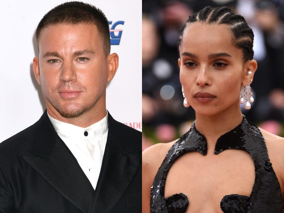 On the left: Channing Tatum in January 2020. On the right: Zoë Kravitz in May 2019.