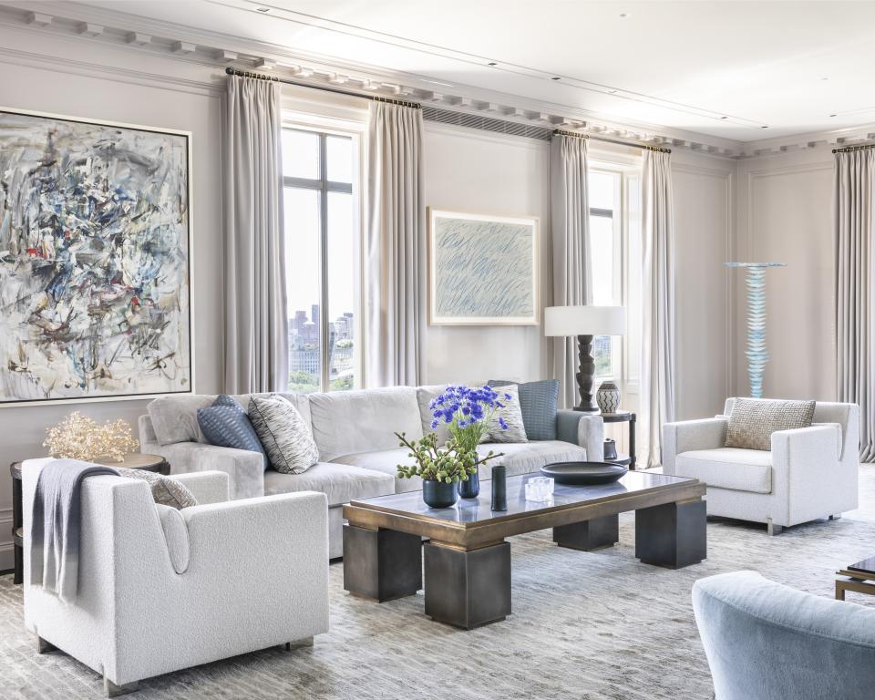 Victoria Hagan Interiors
Inside a Central Park duplex penthouse designed by Victoria Hagan Interiors.
In the works: An Aspen ranch; a lake house in Illinois; a Manhattan duplex. Product: A new collection with The Shade Store will launch in March 2020. ► New York; victoriahagan.com