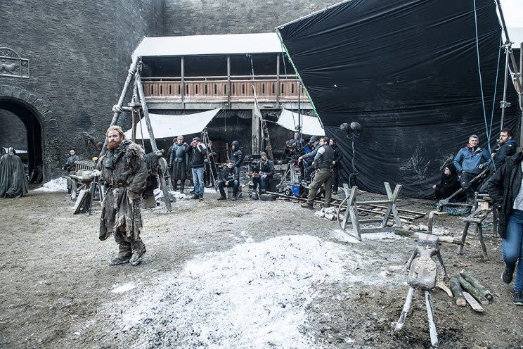 Kristofer Hivju as Tormund Giantsbane on the set of HBO's Game of Thrones . (Photo Credit: Helen Sloan/HBO)