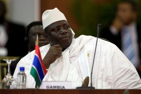 Gambia's President Yahya Jammeh attends the plenary session of the Africa-South America Summit on Margarita Island September 27, 2009. REUTERS/Carlos Garcia Rawlins/File Photo