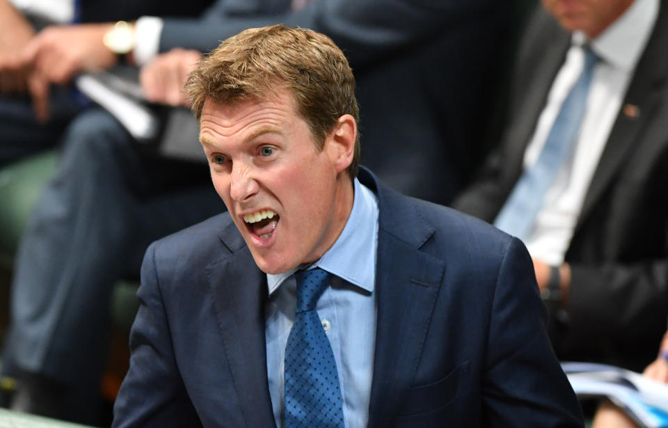 Attorney-General Christian Porter during Question Time in the House of Representatives at Parliament House in Canberra. (AAP Image/Mick Tsikas) 