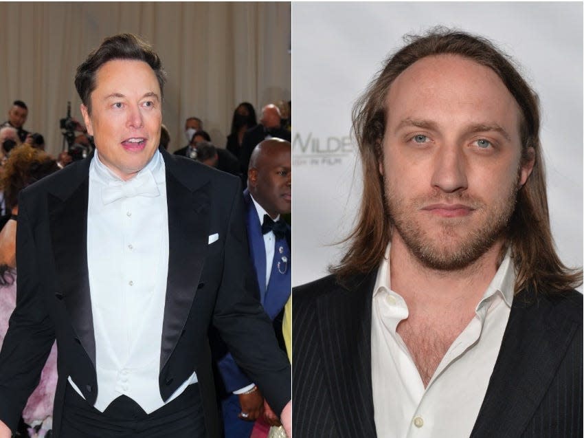 Elon Musk au Met Gala (à gauche) et Chad Hurley.