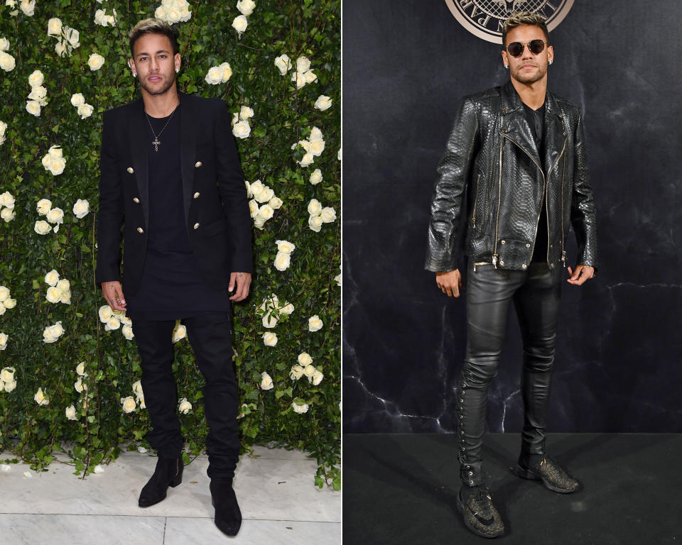 <p>Er könnte auch selbst als Model über den Laufsteg schreiten. Brasilianer Neymar hat sich in den letzten Jahren zu einem absoluten Fashion-Liebhaber entwickelt und tingelt derzeit um die Welt, um keine Runway-Präsentation zu verpassen. Bei der Balmain-Show während der Fashion Week in Paris hatte er praktisch ein Heimspiel – ist er doch derzeit als Stürmer beim Fußballverein Paris Saint-Germain unter Vertrag. (Bild: Getty Images) </p>