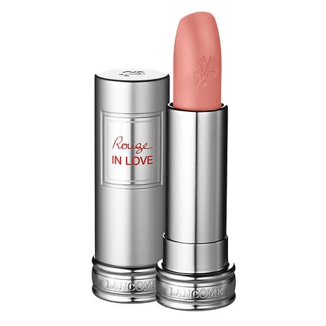 This creamy lipstick backs some serious shine, but promises to last up to six hours. Perfect for date night. Lancôme Rouge in Love Lipcolor in Lasting Kiss ($29)