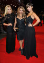 <b>The Saturdays</b><br><br> Mollie King,Vanessa White amd Frankie Sandford went all vampiric on us with co-ordinating black outfits and dark lips.