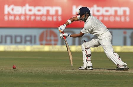 First Test cricket match - Saurashtra Cricket Association Stadium, Rajkot, India - 10/11/16. India's Gautam Gambhir plays a shot. REUTERS/Amit Dave