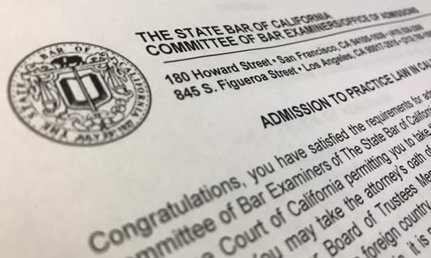 Here's the July 2017 California Bar Exam Pass List