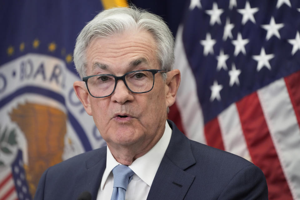 Federal Reserve Chair Jerome Powell speaks during a news conference Wednesday, Dec. 14, 2022, at the Federal Reserve Board Building, in Washington. (AP Photo/Jacquelyn Martin)