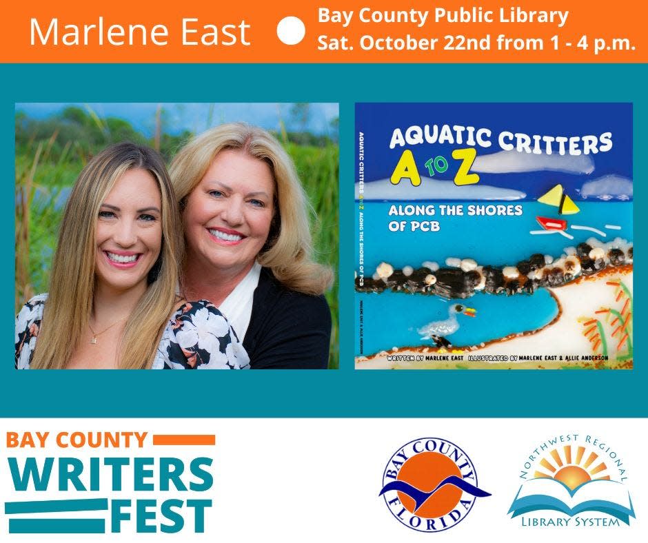 The Bay County Writers Fest will feature nearly 30 local authors on Oct. 22 at the Bay County Public Library. Marlene East and Allie Anderson will feature their book "Aquatic Critters: A to Z Along the Shores of PCB."