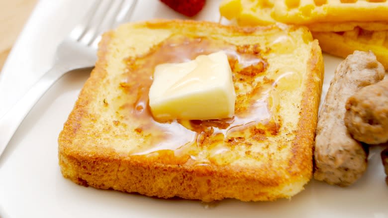 French toast with butter and syrup