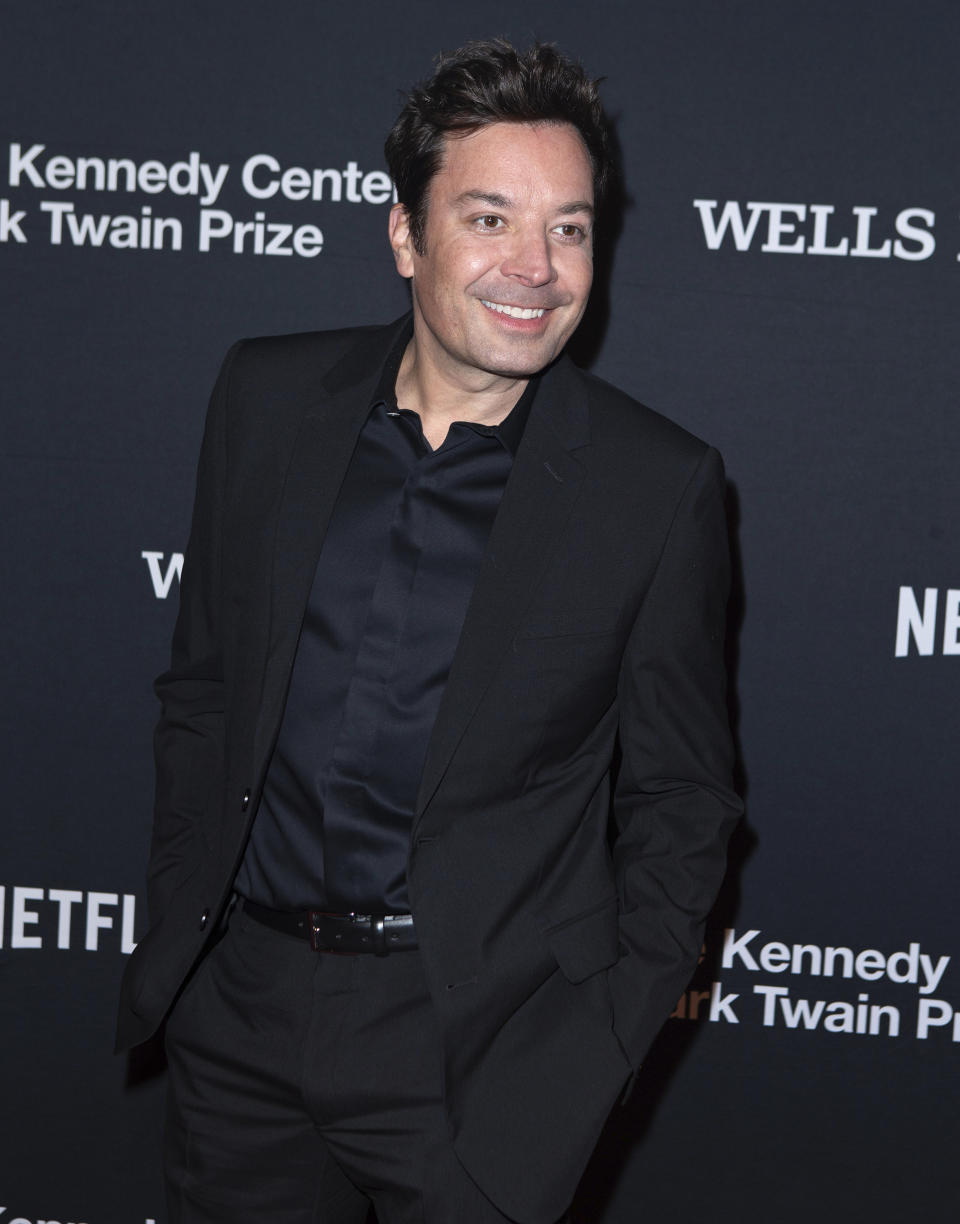 Jimmy Fallon attends the Kennedy Center for the Performing Arts 25th Annual Mark Twain Prize for American Humor presented to Kevin Hart on Sunday, March 24, 2024, in Washington. (Photo by Owen Sweeney/Invision/AP)