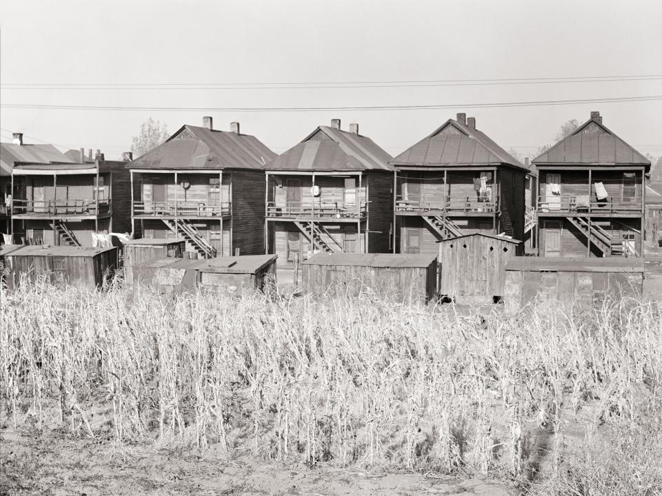 A settlement where Black steel foundry workers lived in East St. Louis, Illinois.