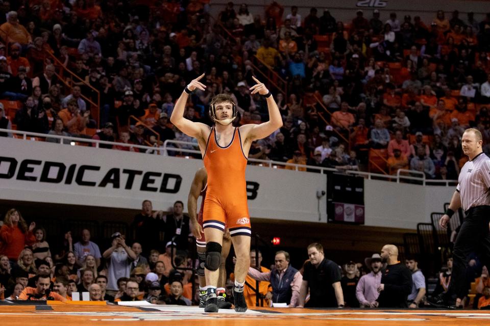 Oklahoma State's Kaden Gfeller is the No. 10 seed at 157 pounds in this week's NCAA Championships.