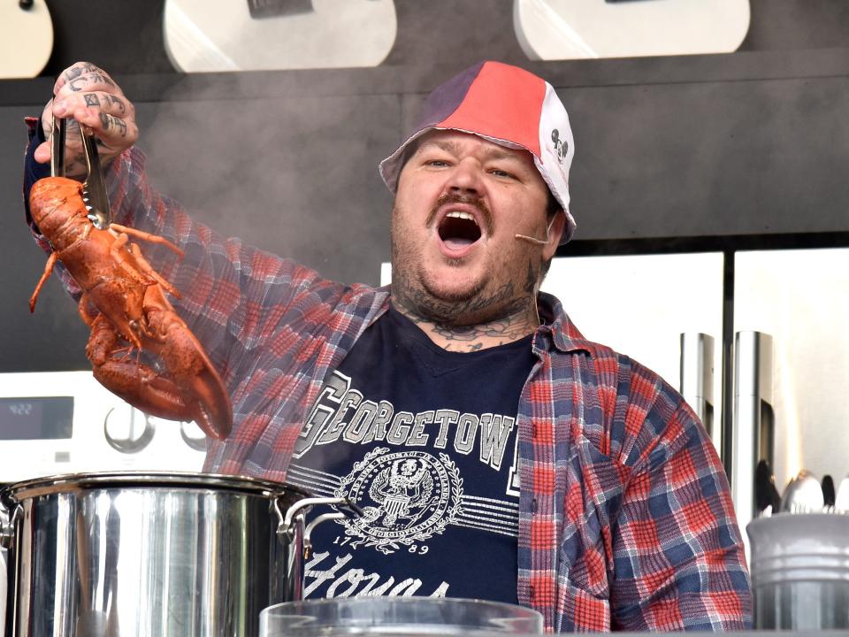 Matty Matheson attends a cooking demonstration during BottleRock Napa Valley 2019 at Napa Valley Expo.