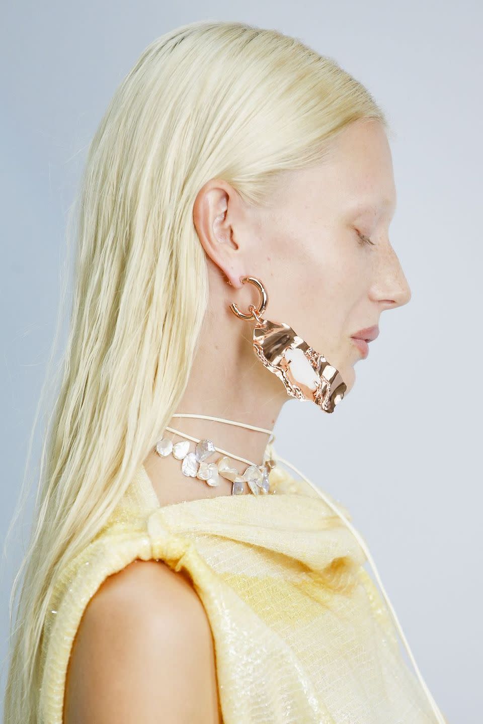 <p>It was all about textures this past year, so look out for this crushed metal vibe when picking out your next jewelry piece.</p><p><em>Acne Studio</em></p>