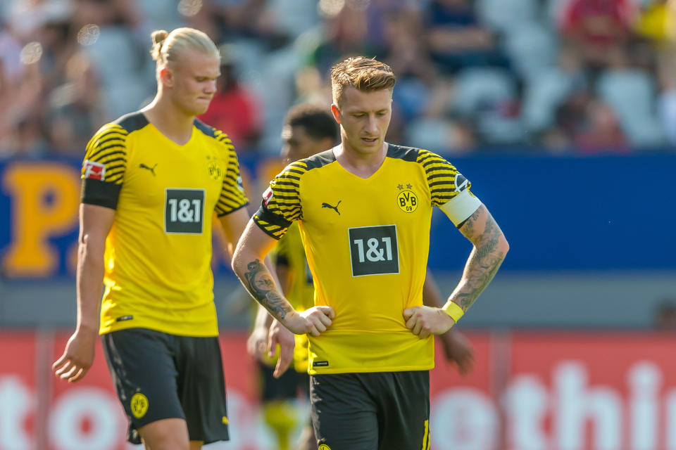 Erling Haaland und Marco Reus stehen Dortmund gegen Lissabon möglichweise nicht zur Verfügung. (Bild: Getty Images)