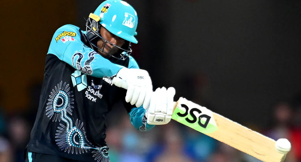 Usman Khawaja is seen here batting for Brisbane Heat against the Perth Scorchers in the BBL. Pic: Getty