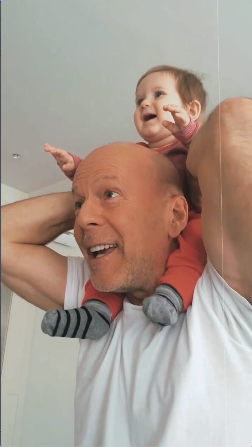 Bruce Willis throwback with daughter