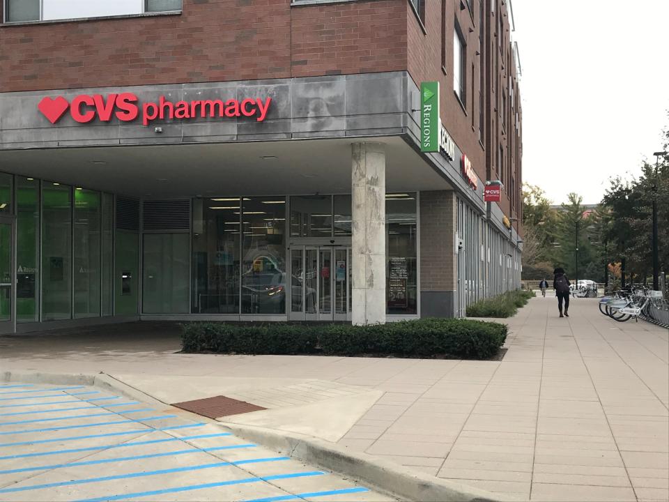 A CVS Pharmacy is at 720 Northwestern Ave. in West Lafayette, across the street from Purdue University's Mackey Arena, in the Fuse building.